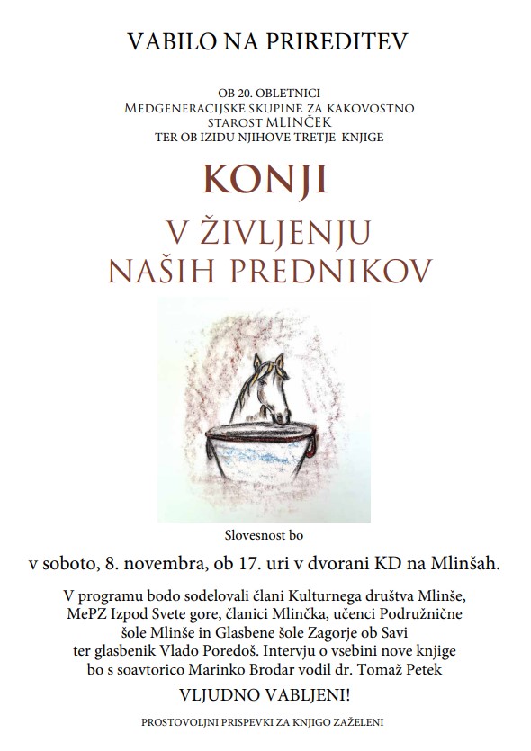 Vabilo na prireditev Konji v življenju naših prednikov